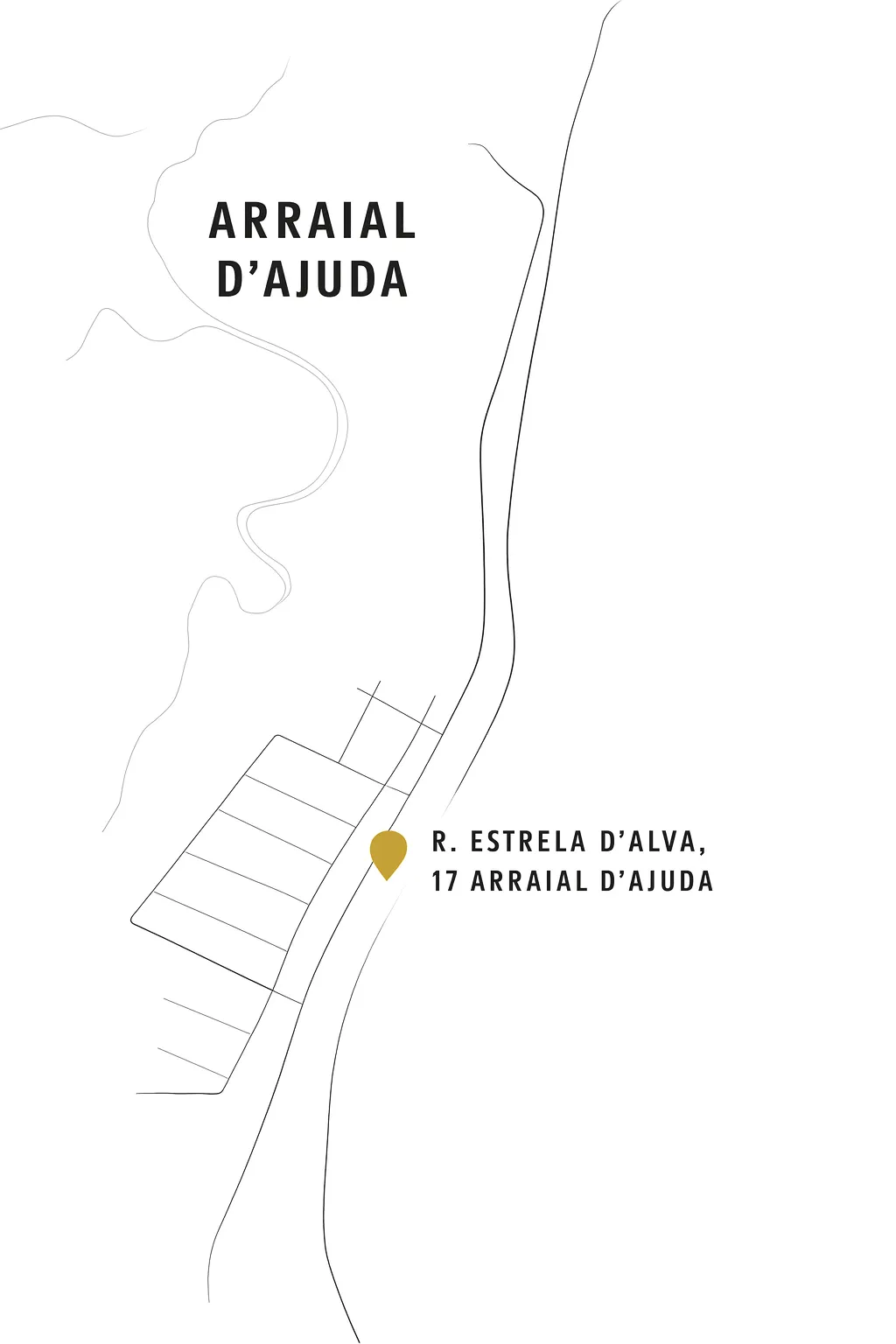 Mapa da localização privilegiada da Casa Paraíso em Arraial d'Ajuda.